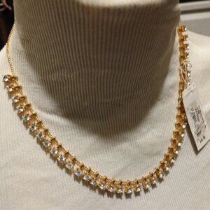 NAPIER Goldtone CZ Necklace NWT